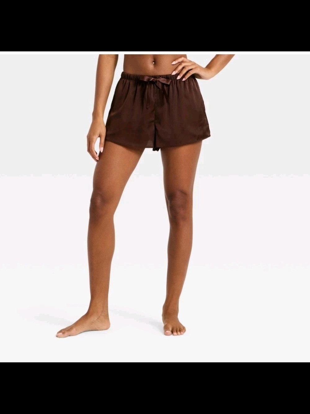 Auden Brown Satin Sleep Shorts